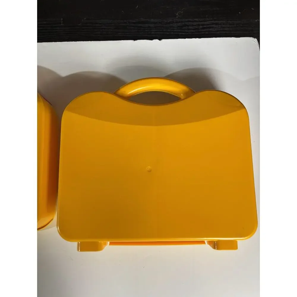 LEGO Set of 2 Storage Carrying Cases Yellow & Orange Adjustable Dividers VG Cond